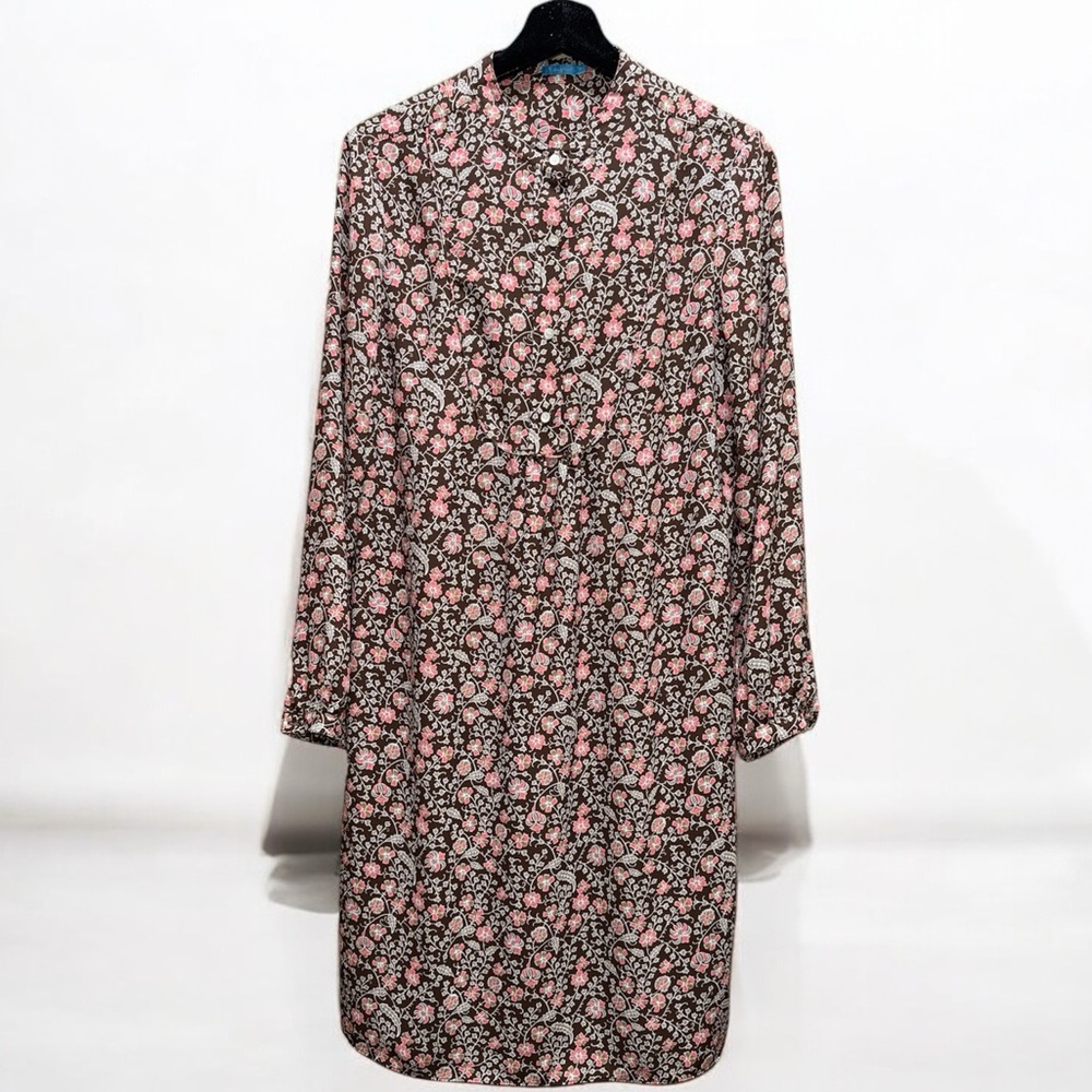 J. McLaughlin Brown Pink Floral Maternity Dress size M